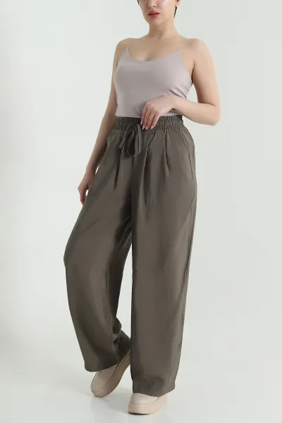Vizon Salaş Pileli Cepli Tencel Kadın Pantolon 462053
