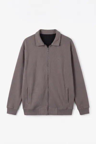 Vizon Selanik Polo Yaka Fermuarlı Erkek Hırka 494535