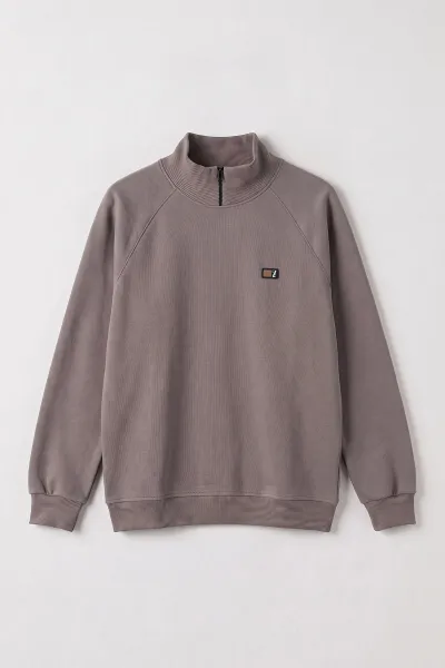 Vizon Selanik Yarım Fermuarlı Boğazlı Erkek Sweat 497735