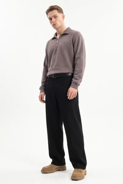 Vizon Selanik Yarım Fermuarlı Polo Yaka Erkek Sweatshirt 494487