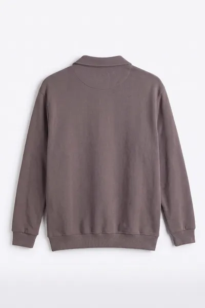 Vizon Selanik Yarım Fermuarlı Polo Yaka Erkek Sweatshirt 494487