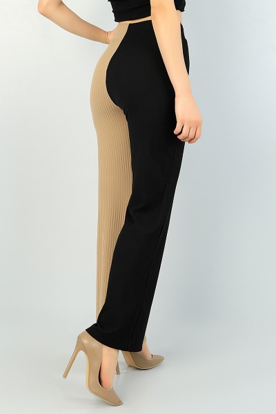 Vizon Siyah Fitilli Bayan Pantolon 66836