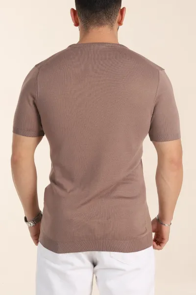 Vizon Slim Fit Basic Kısa Kollu Triko Tişört 338596