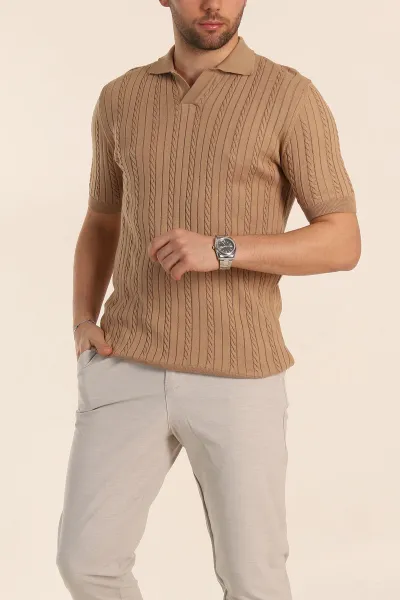 vizon-slim-fit-orgu-desenli-polo-yaka-kisa-kollu-erkek-triko-tisort-338934