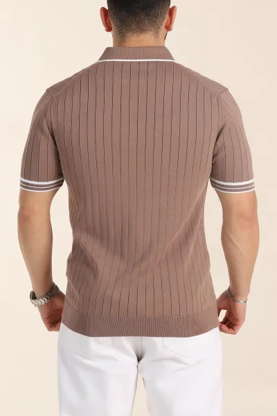 Vizon Slim Fit Patlı Polo Yaka Kısa Kollu Erkek Triko Tişört 338583