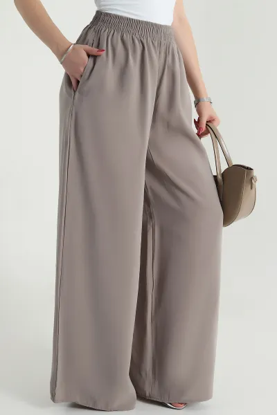 Vizon Tencel Bel Lastikli Kadın Pantolon 481030