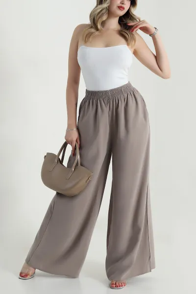Vizon Tencel Bel Lastikli Kadın Pantolon 481030