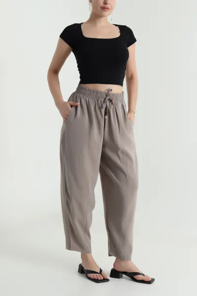 Vizon Tencel Boncuklu Şalvar Kadın Pantolon 481051
