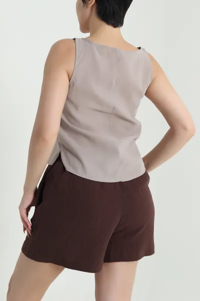 Vizon Tensel Modal Kolsuz Kadın Bluz 470076