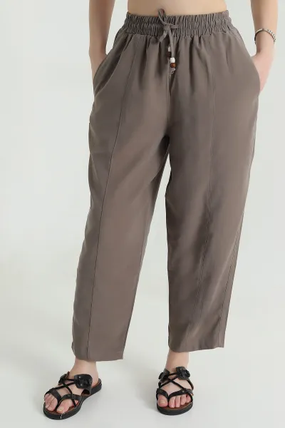 Vizon Twil Modal Beli Lastikli Kadın Pantolon 473666