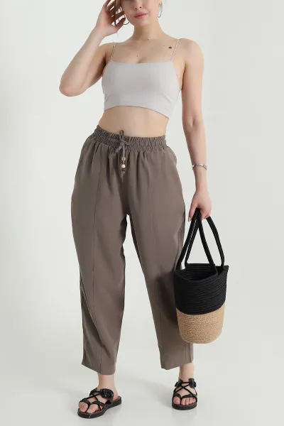 Vizon Twil Modal Beli Lastikli Kadın Pantolon 473666
