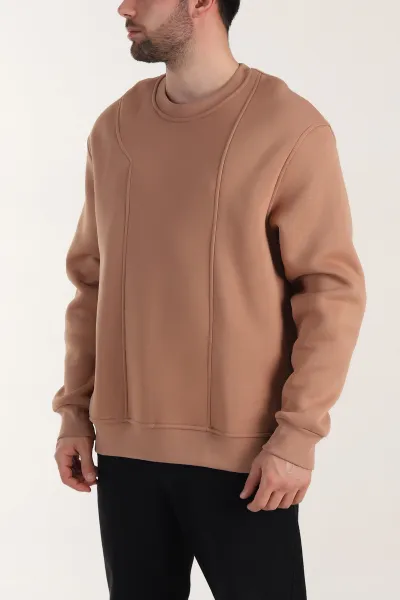 Vizon Üç İp Şardonlu Bisiklet Yaka Erkek Sweatshirt 410908