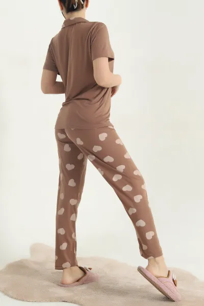 Vizon Viskon Düğmeli Kadın Pijama Takımı 341729