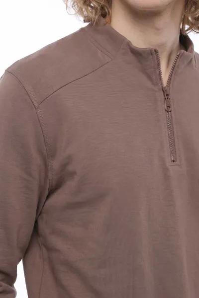 Vizon Yarım Fermuarlı Erkek Sweatshirt 492049
