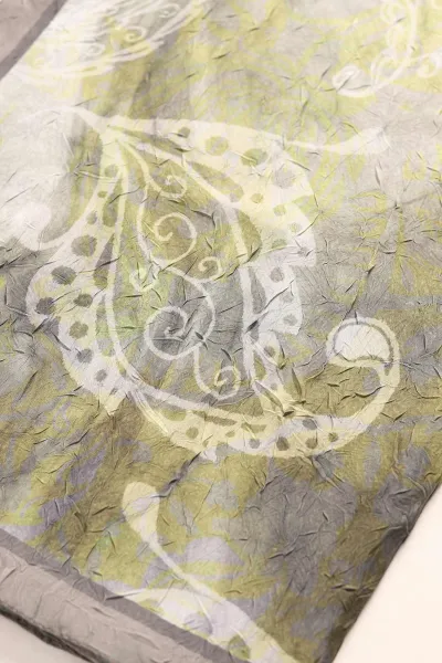 Yağ Yeşili 75x180 Cm Our Fashion Dijital Baskılı Desenli Bambu Kraş Şal 408678