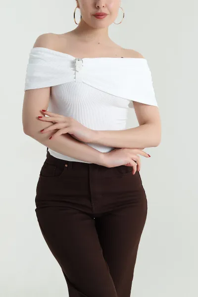 Yaka Detay Ottoman Kadın Bluz 468514