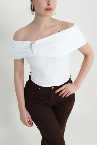 Yaka Detay Ottoman Kadın Bluz 468514