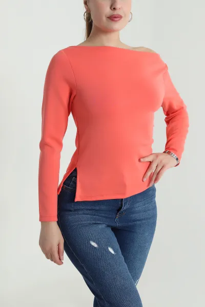Yanı Büzgülü Modal Likralı Kadın Bluz 484449