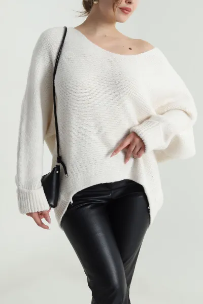 Yarasa Kol Salaş Kadın Triko Kazak 490053