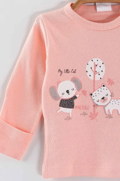 Yavruağzı (0-3 Ay) Koala  Baskılı   Patikli Unisex Bebek 3'lü Zıbın Takım 453779