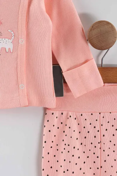 Yavruağzı (0-3 Ay) Koala  Baskılı   Patikli Unisex Bebek 3'lü Zıbın Takım 453779