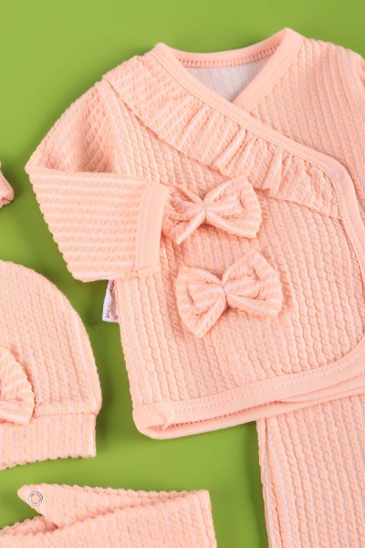 Yavruağzı (0-6 Ay) Nakışlı Kız Bebe Takım 223709