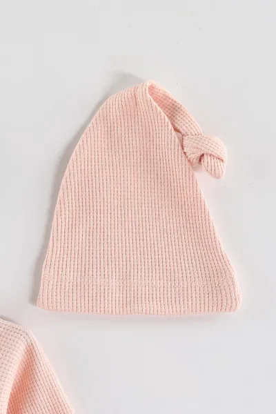 Yavruağzı (1-9 Ay)Çiçek Nakışlı Fisto Detaylı Patikli Kız Bebek Tulum 434931