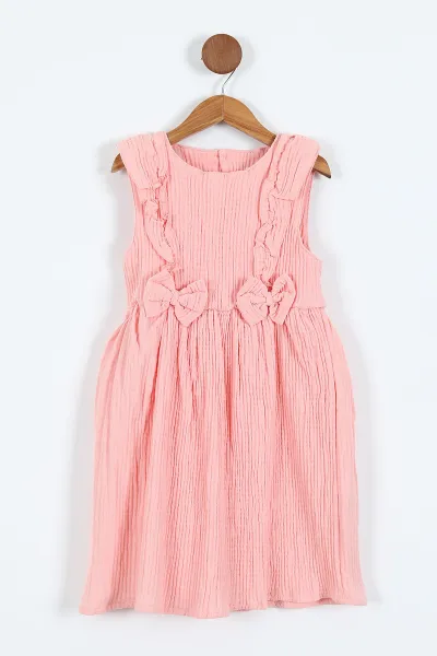 yavruagzi-2-10-yas-omuz-firfirli-cift-fiyonklu-arka-yarim-patli-muslin-kiz-cocuk-elbise-367372