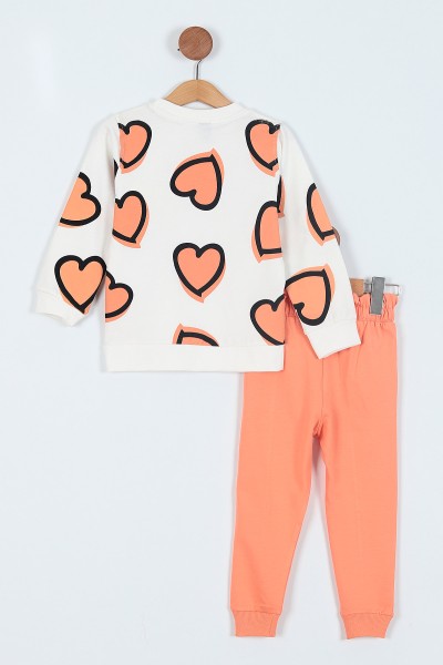 Yavruağzı (3-6 Yaş) Kalp Love Baskılı iki İp Kız çocuk Takım 216571