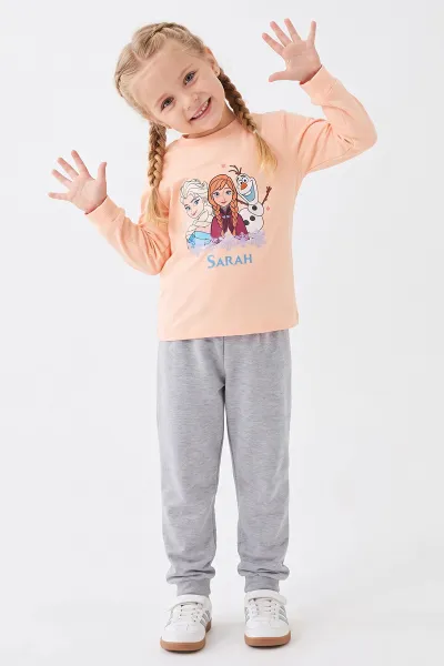 Yavruağzı (3-8 Yaş) Karakter Baskılı İnterlok Kumaş Kız Çocuk Pijama Takım 491057