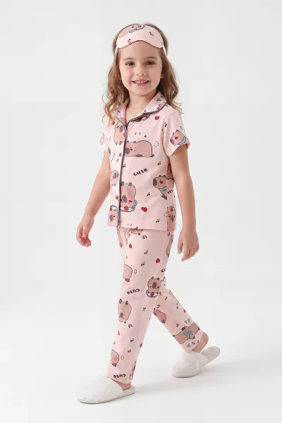 yavruagzi-4-12-yas-baskili-kisa-kol-on-dugmeli-goz-bandi-detayli-kiz-cocuk-pijama-takim-453253