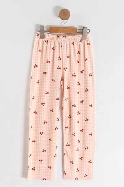 Yavruağzı (4-16 Yaş)Kiraz Desenli Kız Çocuk Pijama Takım 466320