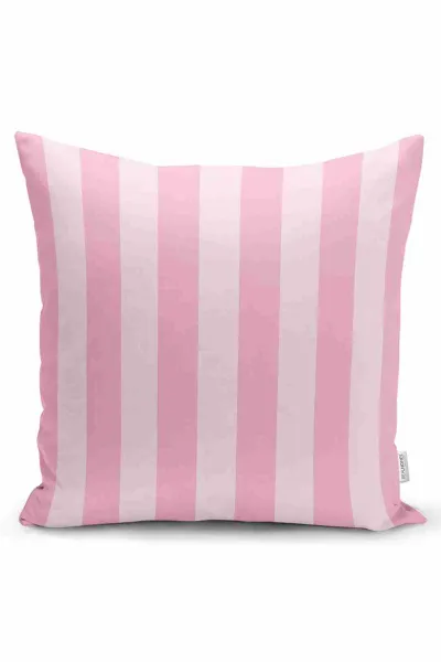 Pembe 43x43 Dijital Baskılı Fermuarlı Modern Kırlent Kılıfı 252226
