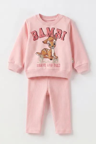 Yavruağzı (6-24 Ay) Karakter Baskılı Taytlı Kız Bebek Takım 472644
