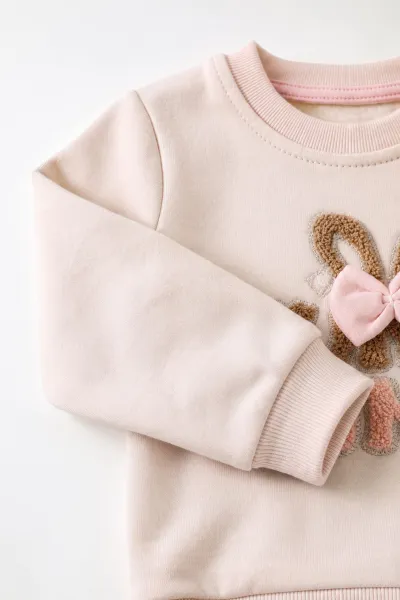 Yavruağzı (6-24 Ay) Süzene Bunny Nakışlı Kız Bebek 2'li Takım 472860