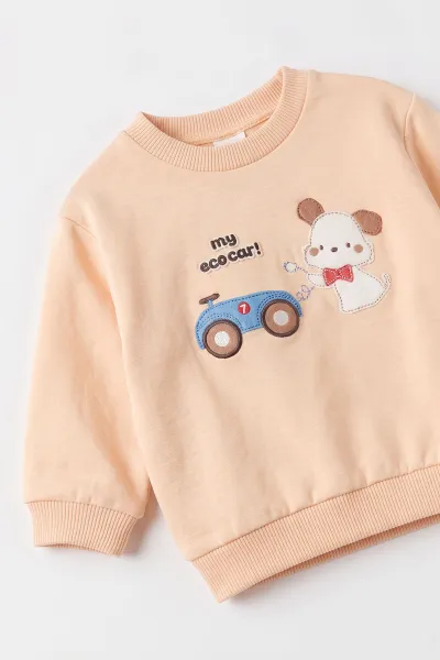 Yavruağzı (9-18 Ay) My Eco Car Baskılı İki İp Kız Bebek Takım 495727