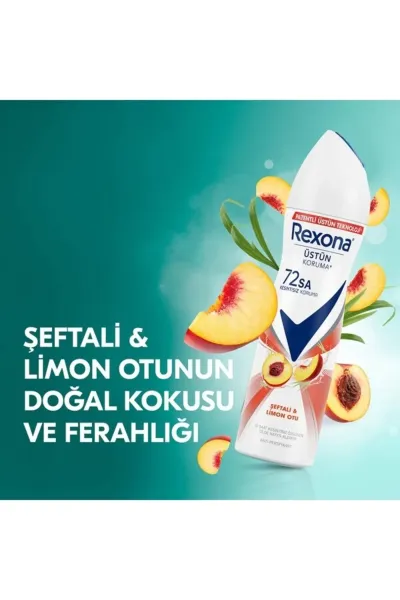 Rexona Kadın Sprey Deodorant Şeftali & Limon Otu 72 Saat Kesintisiz Koruma 150 ml 287683