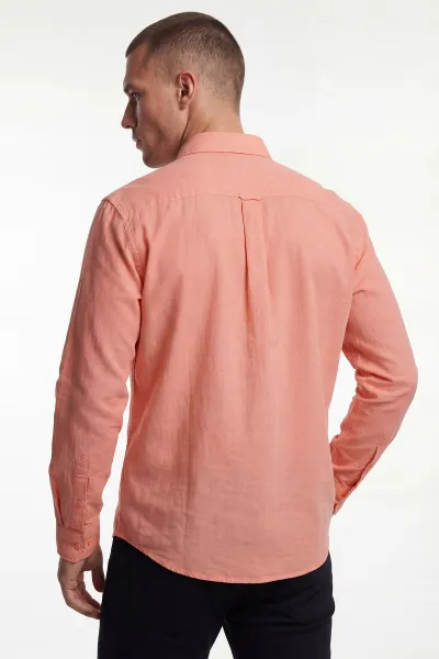 Yavruağzı Şambre Kumaş Relaxed Fit Erkek Gömlek 435905