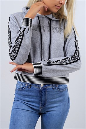 Yazı Detay Kapşonlu Sweat 3716B