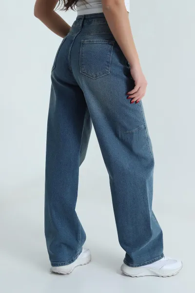 Yeni Sezon Kadın Baggy Kot Pantolon 493408