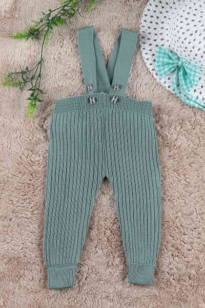Yeşil (0-24 Ay) Fitilli Duble Paça Askılı Erkek Bebe Alt 197686