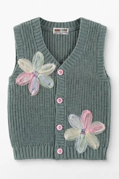 yesil-0-5-yas-pullu-cicek-motifli-dugmeli-kiz-cocuk-yelek-474423