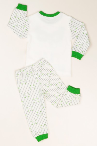 Yeşil (1-3 Yaş) Ayı Baskılı Erkek Çocuk Pijama  Takımı 82750