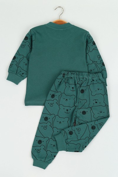 Yeşil (1-3 yaş) Drag Baskılı Erkek Çocuk Pijama Takımı 125541