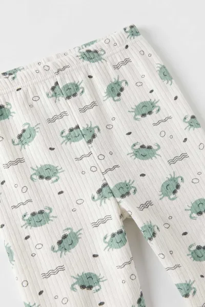 Yeşil (1-3 Yaş)Raporlu Yengeç Baskılı Çocuk Pijama Takımı 477368