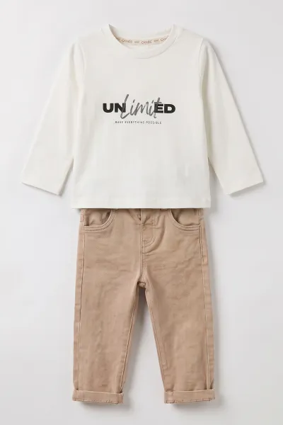 Yeşil (1-4 Yaş) Gabardin Ceketli Erkek Bebek&Çocuk 3'lü Takım 501391