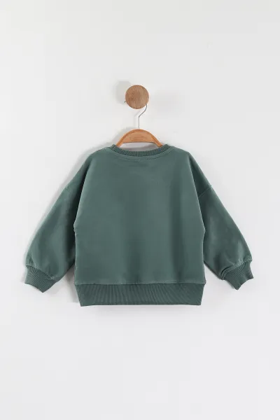 Yeşil (1-4 Yaş)Ayıcık Aksesuarlı Erkek Çocuk Sweatshirt 432822
