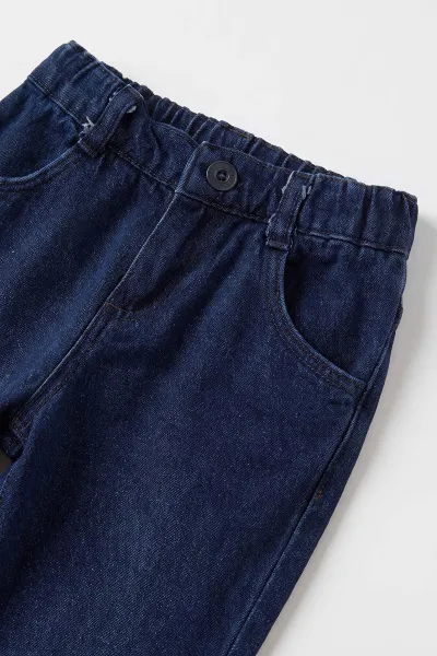 Yeşil (1-5 Yaş) Çizgili Gömlekli Balon Nakışlı Triko Sweatli Kot Pantolonlu Erkek Çocuk 3'lü Takım 501286