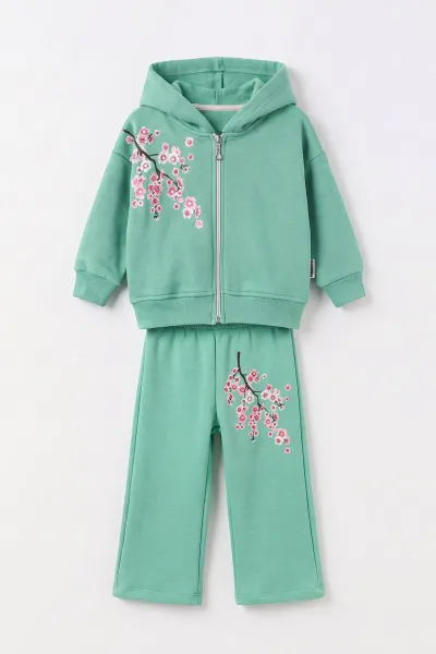 yesil-1-5-yas-sakura-cicekli-uzeri-incili-kapusonlu-hirkali-3-ip-sardonlu-kiz-cocuk-kislik-takim-498960