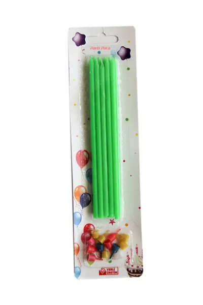 Yeşil 15 cm Mum 10'lu 301497